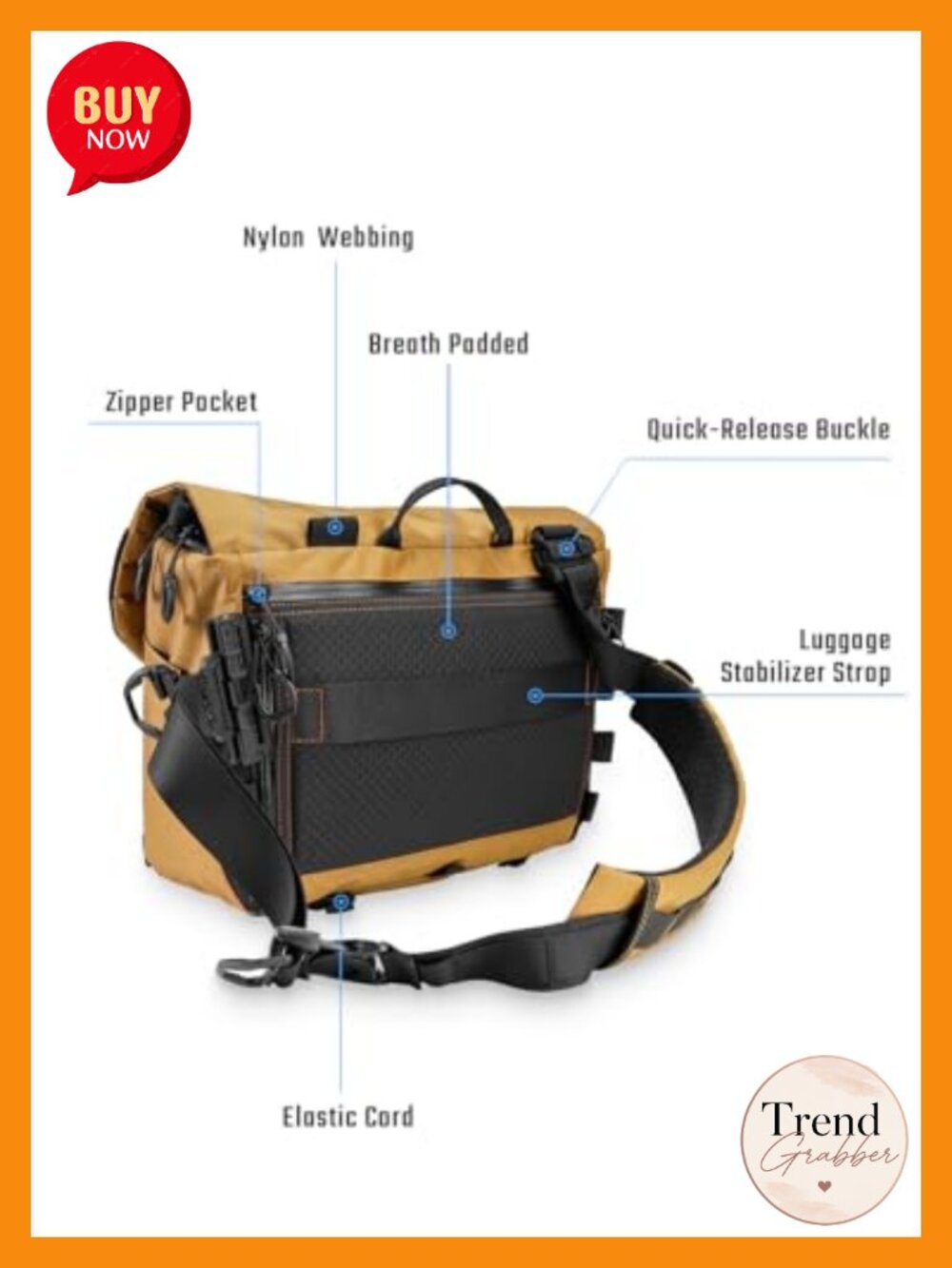 Tactical EDC Shoulder Bag with Laptop Sleeve Water-Resistant Nylon Crossbody - Picture 4 of 5
